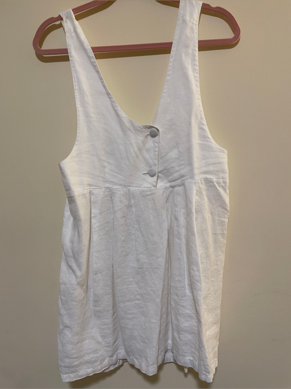 FLAX White Sleeveless Linen Blend baby doll dress/shirt